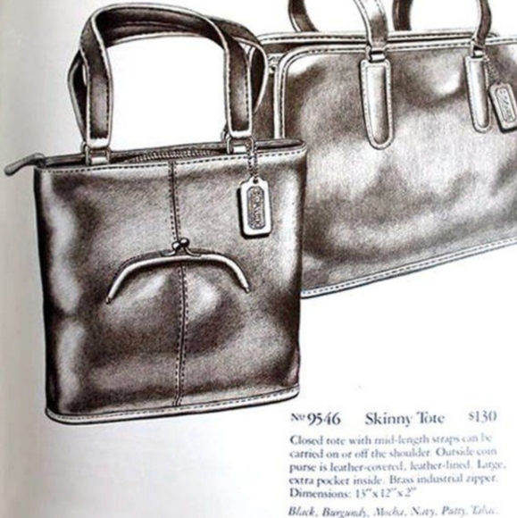 Vintage Coach NYC Skinny Tote №9546 with Kisslock in Black - Picture 5 of 5